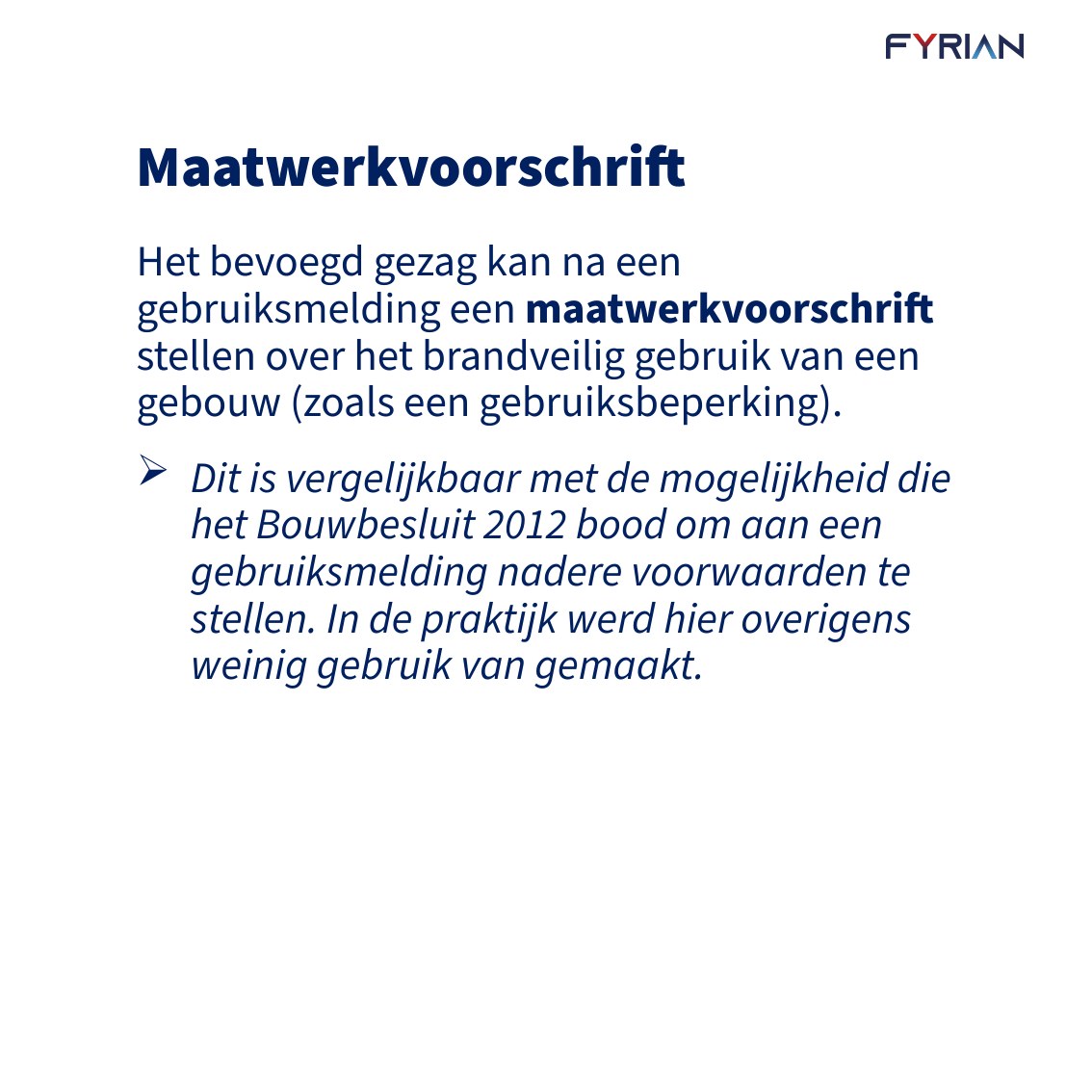 Slide 8: Maatwerkvoorschrift