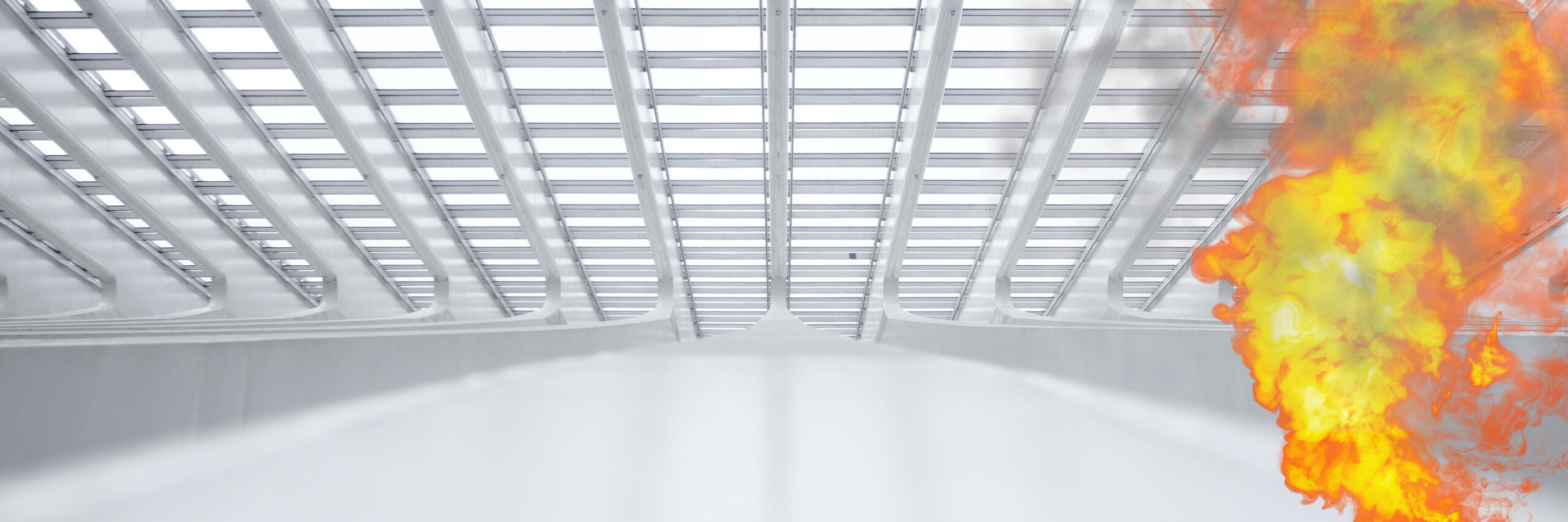 Fyrian architectuur wit met vlammen
